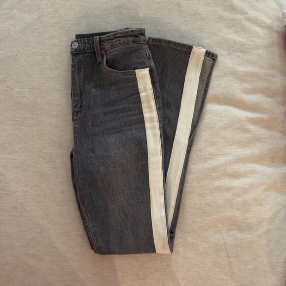 Blank NYC Jeans | Size 27 | Gray Straight Leg Denim With Slit - High Rise Jeans - Picture 7 of 11